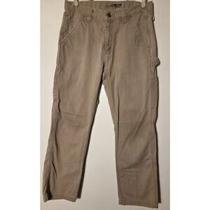 Carhartt Pants Mens 34x30 Khaki Tan Relaxed Fit Carpenter BNO324 Streetwear Work